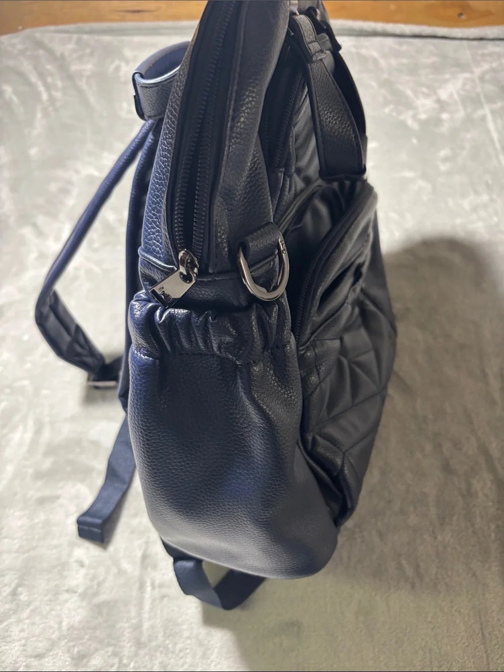 Lug Canter Navy Blue Quilted Convertible Backpack Shoulder Bag